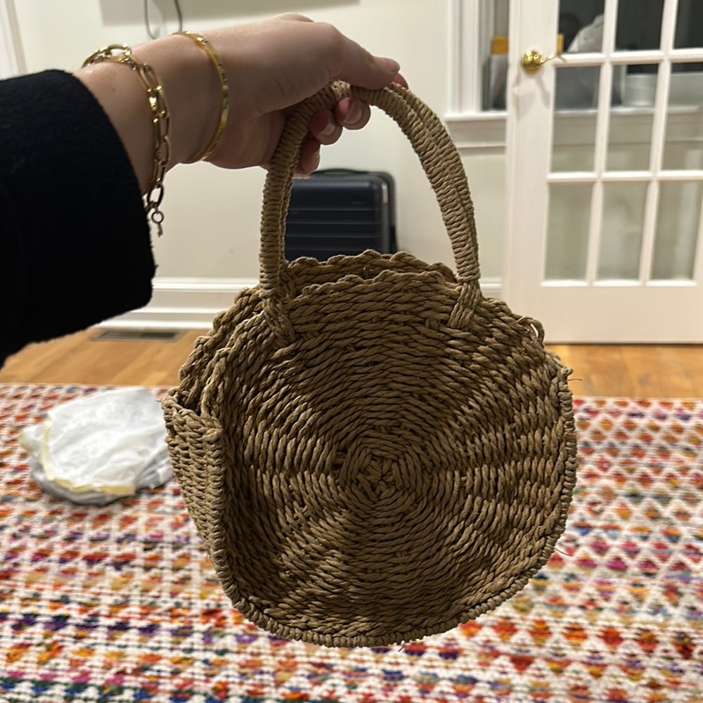 Natural Woven Straw Handbag